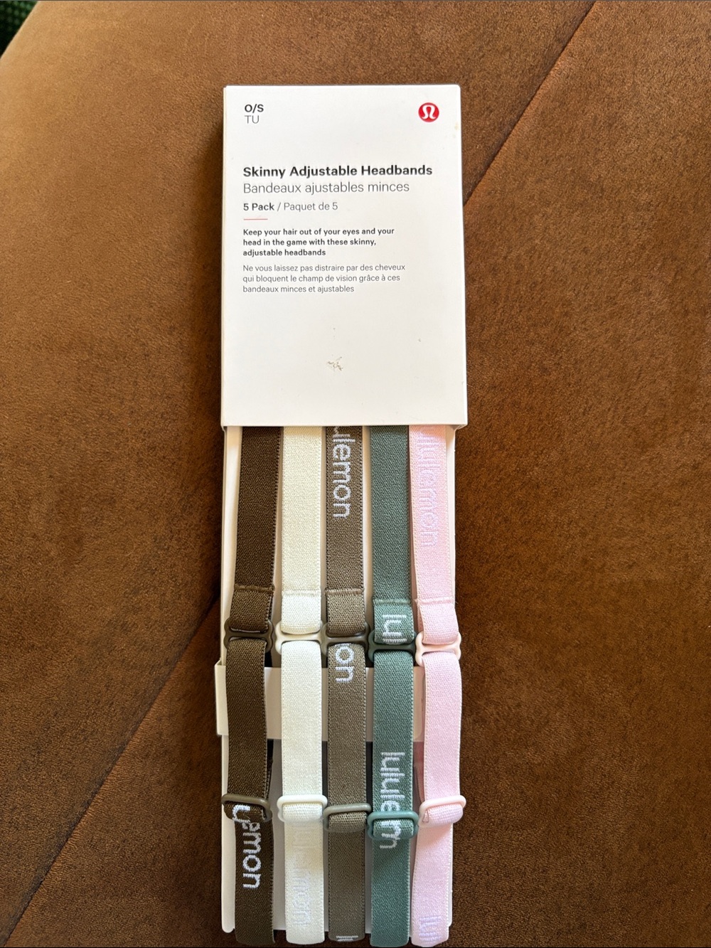 lululemon athletica Skinny Adjustable Headbands - Brown, Cream, Green, Pink